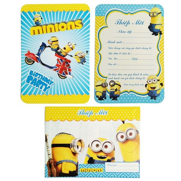  Combo 10 thiệp mời sinh nhật minions 