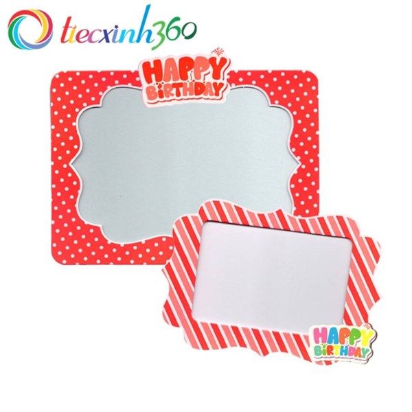 2 khung hình giấy để bàn trang trí sinh nhật - Đỏ