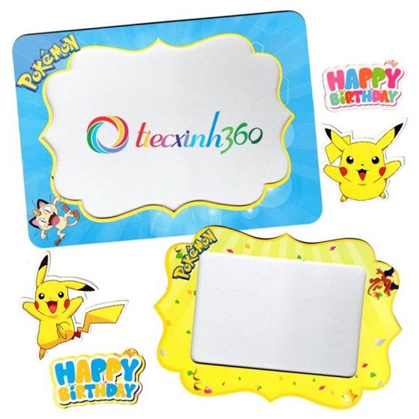 Combo 2 khung hình giấy để bàn trang trí sinh nhật - pokemon
