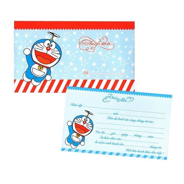 10 thiệp mời Doraemon dài