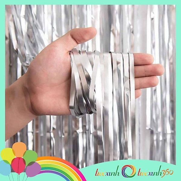 Màn màu lì Chrome Party Curtain - silver