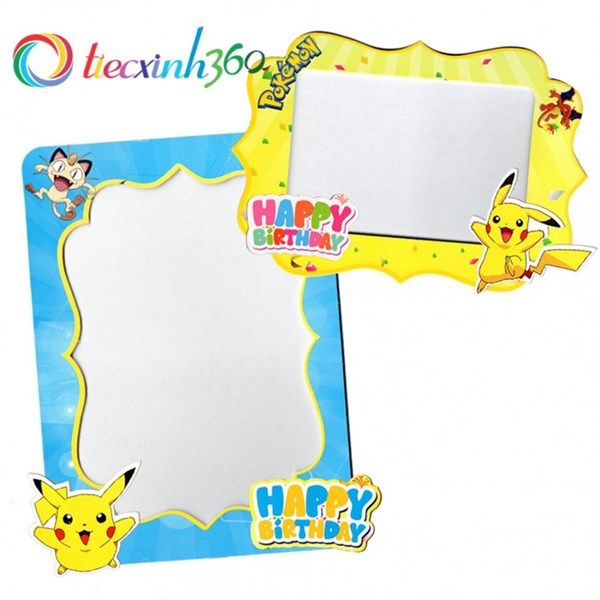 Combo 2 khung hình giấy để bàn trang trí sinh nhật - pokemon