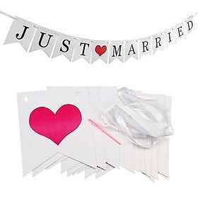 Dây treo Banner Just Married - Trắng