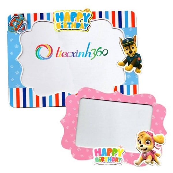 Bộ 2 khung hình giấy để bàn trang trí sinh nhật - chó paw patral
