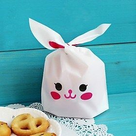 10 túi quà cột tai smile bunny - Hồng