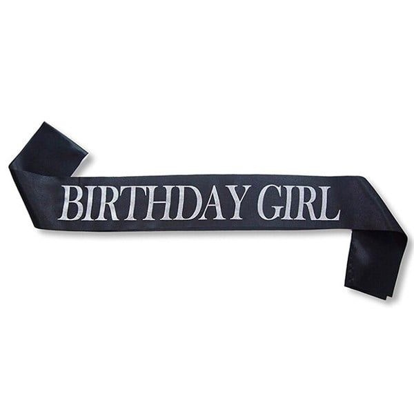 Băng đeo chéo phụ kiện sinh nhật Birthday Girl Black - Silver