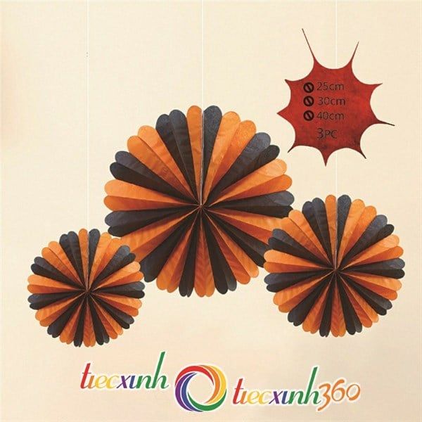 COMBO 3 QUẠT GIẤY TRANG TRÍ HALLOWEEN