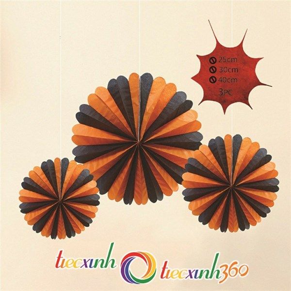 COMBO 3 QUẠT GIẤY TRANG TRÍ HALLOWEEN