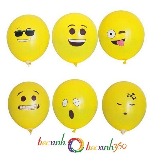  12 bong bóng trang trí biểu tượng cảm xúc (emoji balloons) 