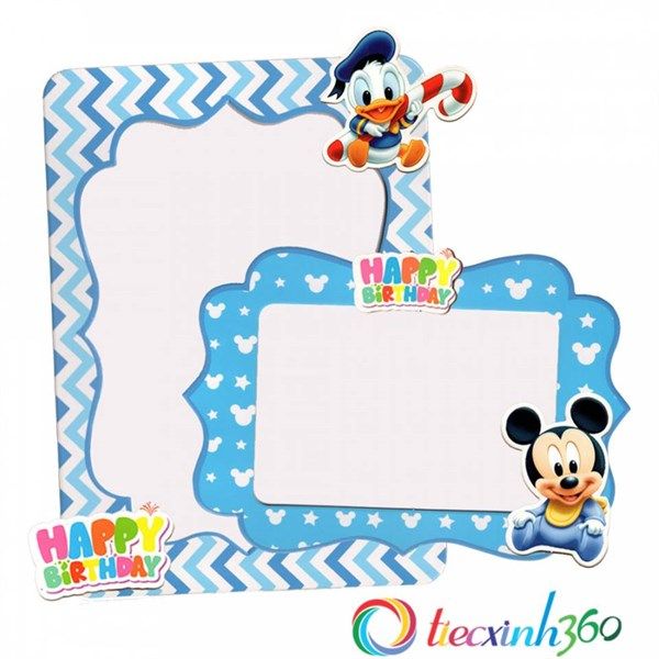 Bộ 2 khung hình giấy để bàn trang trí sinh nhật - mickey