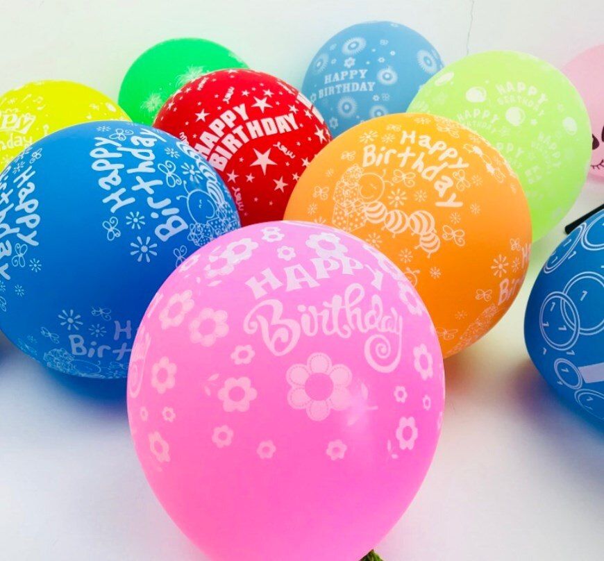 10 bong bóng trang trí Happy Birthday nhiều màu
