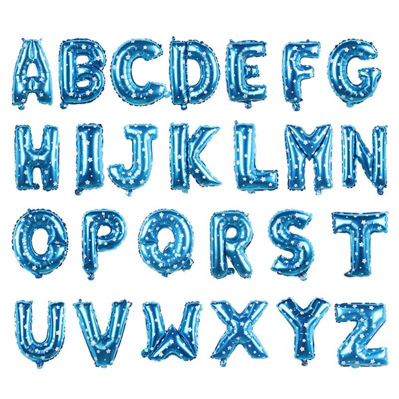 Bong bóng chữ cái 35 cm màu xanh (A-Z foil balloons 16'' Blue)