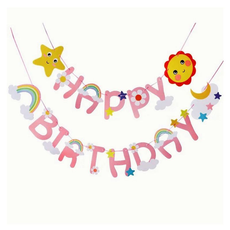 Dây chữ Happy Birthday hình mây sao