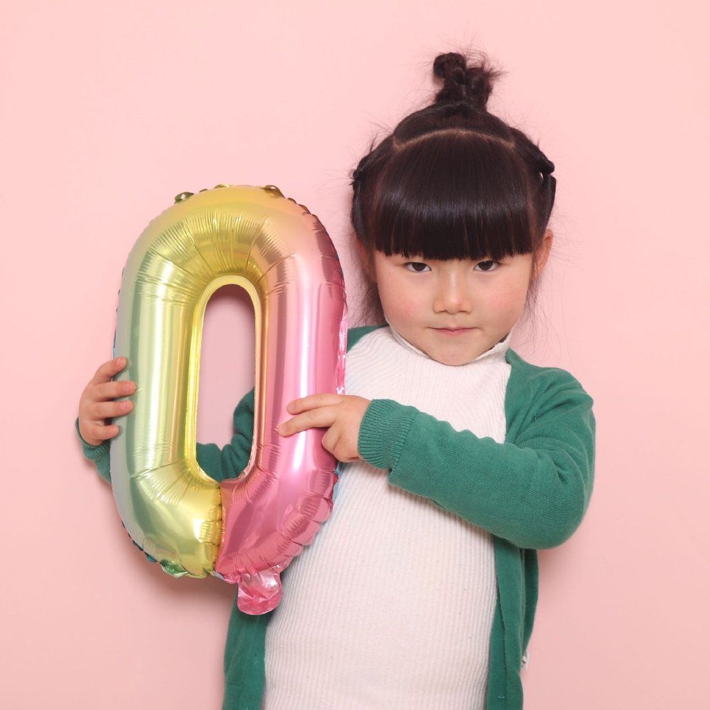 Bong bóng số (0-9) màu cầu vồng 70cm