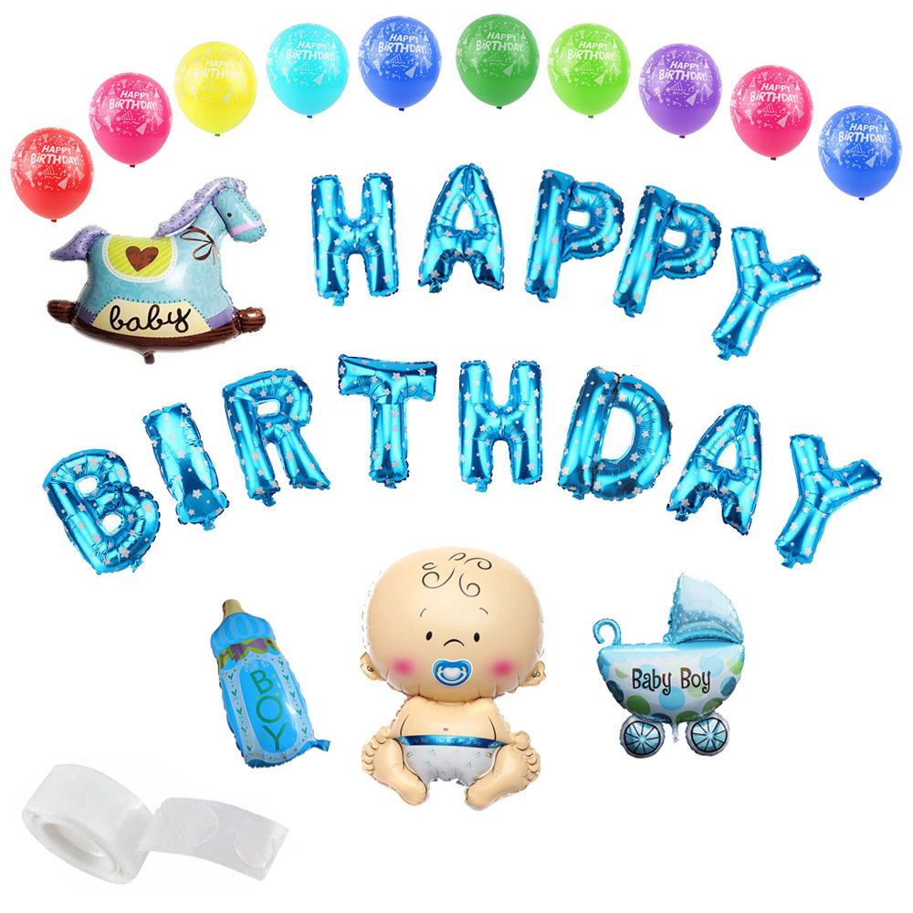 Bộ bong bóng sinh nhật Baby Boy - Xanh
