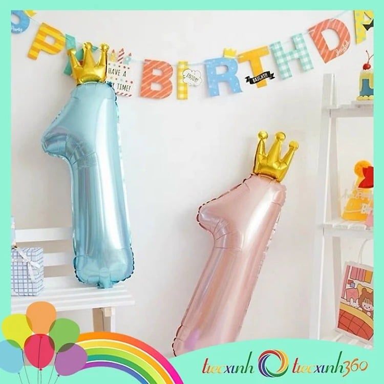 Bóng số 1 vương miện - xanh