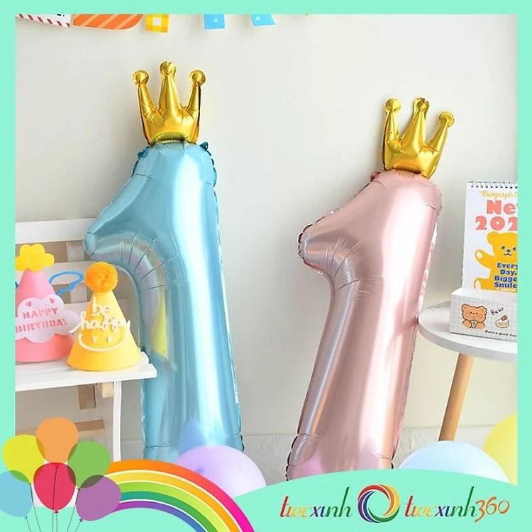 Bóng số 1 vương miện - xanh