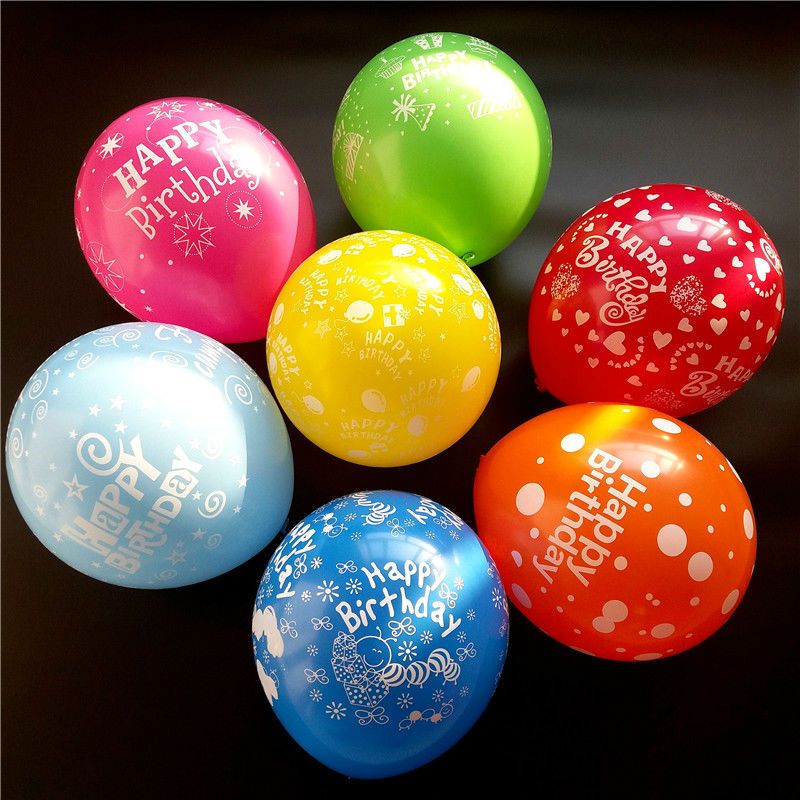 10 bong bóng trang trí Happy Birthday nhiều màu