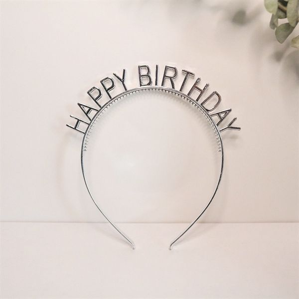 Cài tóc chữ Happy Birthday màu ánh kim