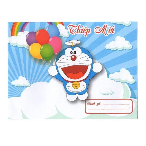 Bộ 10 thiệp mời sinh nhật Doraemon