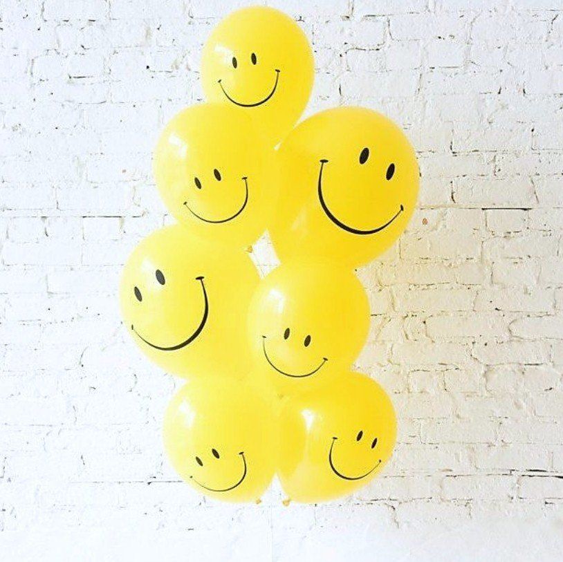  10 bong bóng trang trí hình mặt cười (màu vàng) 