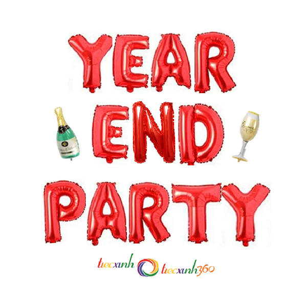  BỘ BONG BÓNG TRANG TRÍ YEAR END PARTY - Đỏ 