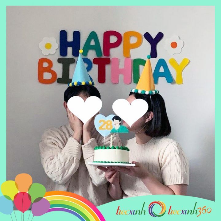  Dây chữ sinh nhật vải nỉ Happy Birthday - NM2 