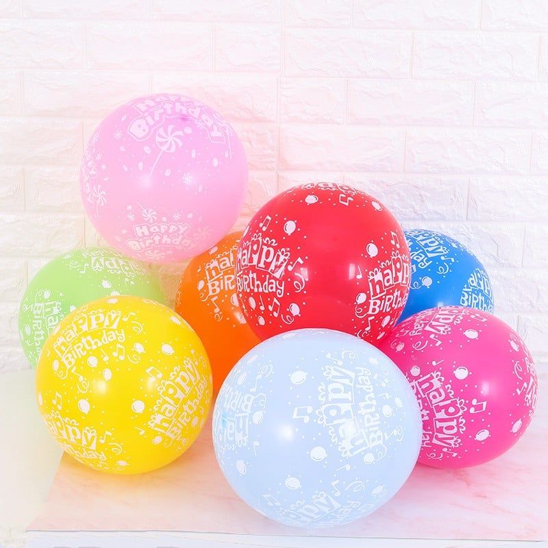 10 bong bóng trang trí Happy Birthday nhiều màu