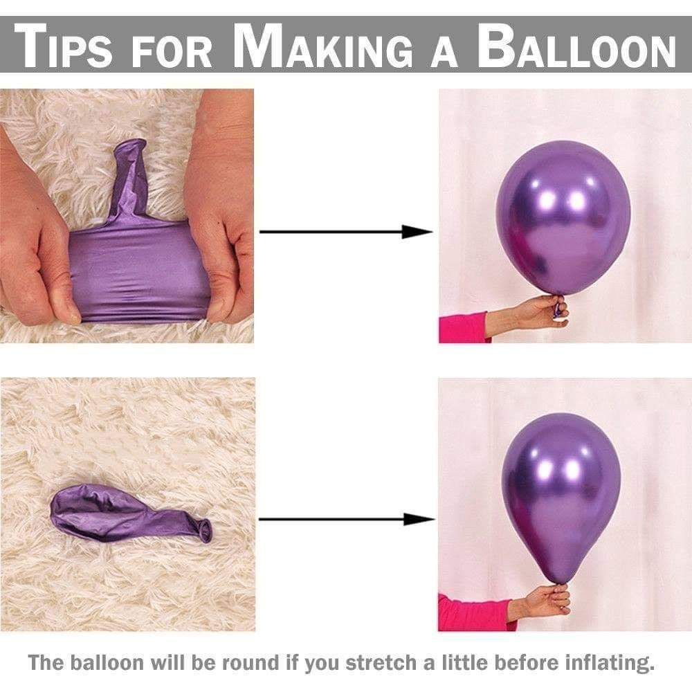Bong bóng cao su chrome (Metallic balloons) nhiều màu