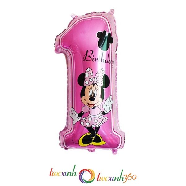 BONG BÓNG SỐ 1 CHỦ ĐỀ CHUỘT MINNIE (70CM)