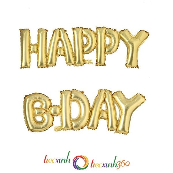 BONG BÓNG CHỮ HAPPY B-DAY - VÀNG