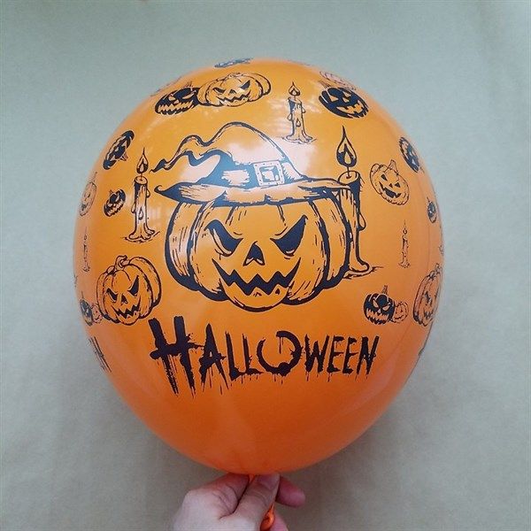  10 bong bóng cao su trang trí Halloween-Màu cam 