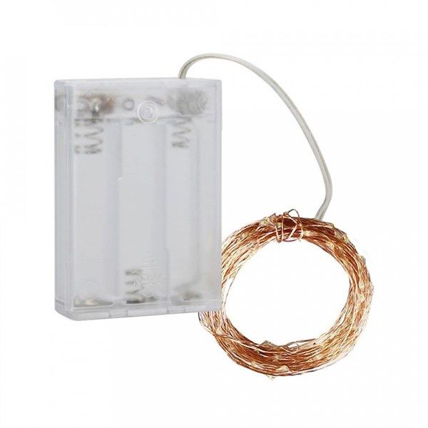 Đèn led 10m nhiều màu chống nước dùng pin (dây đèn đom đóm nhiều màu)