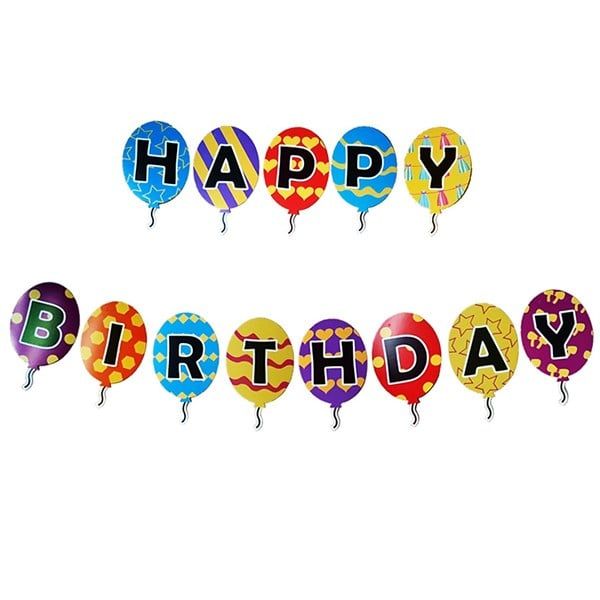 Dây treo sinh nhật Happy Birthday hình bong bóng nhiều màu