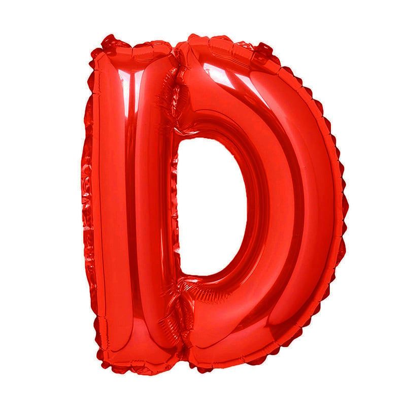 Bong bóng chữ cái 35cm màu đỏ (A-Z foil balloons 16'' Red)