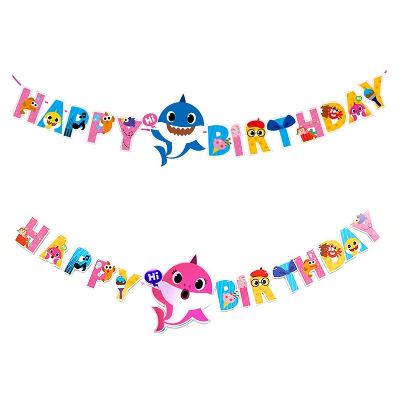 Dây treo Happy Birthday chủ đề Baby Shark