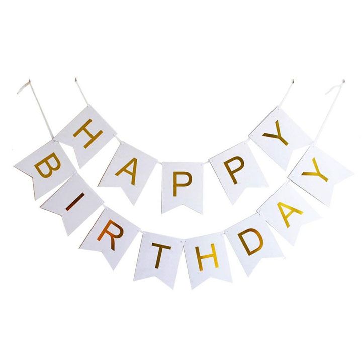Dây treo chữ Happy Birthday - Trắng