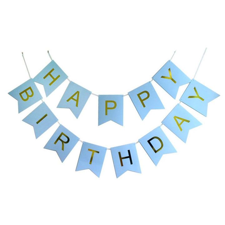 Dây treo chữ Happy Birthday - Xanh dương