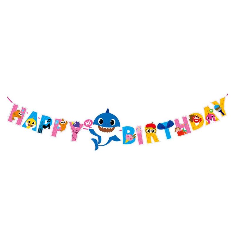  Dây treo Happy Birthday chủ đề Baby Shark 