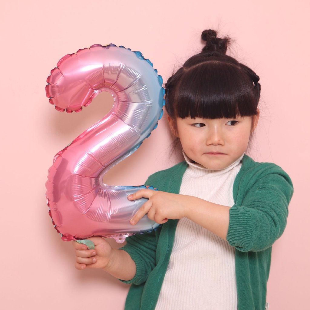 Bong bóng số (0-9) màu cầu vồng 70cm