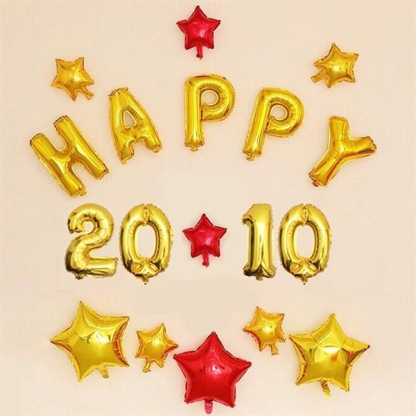 Bộ bóng bóng Happy 20-10 sao vàng đỏ