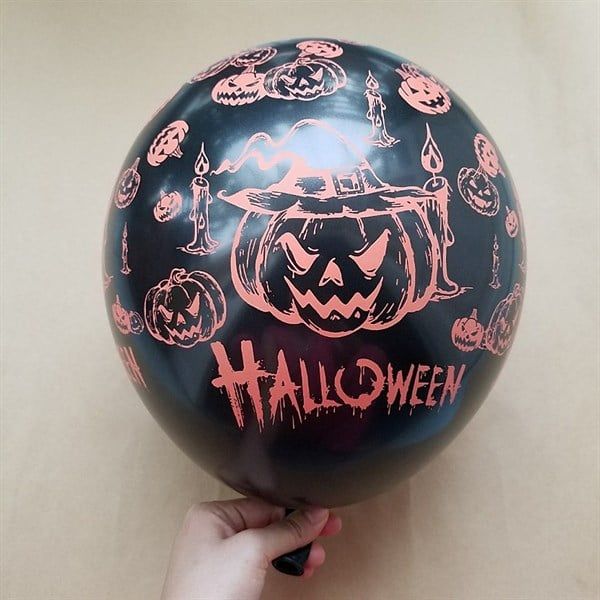  10 bong bóng cao su trang trí Halloween-Màu đen 