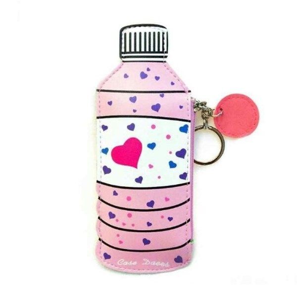 Móc khóa ví da hình chai nước