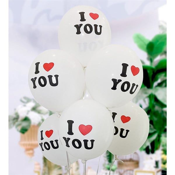  10 bong bóng in chữ I Love You - Trắng 