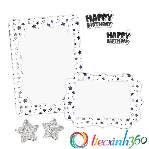 2 khung hình giấy để bàn sao ép kim - Bạc