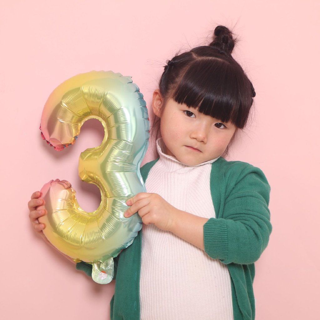 Bong bóng số (0-9) màu cầu vồng 70cm
