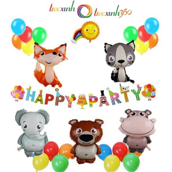 BỘ 5 BONG BÓNG THÚ RỪNG HAPPY ZOO