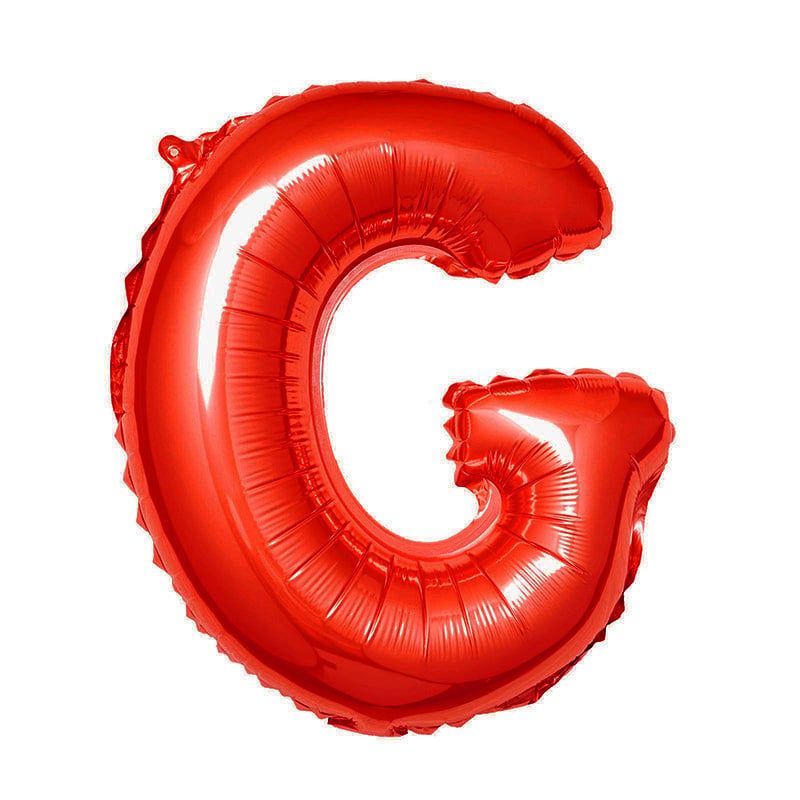 Bong bóng chữ cái 35cm màu đỏ (A-Z foil balloons 16'' Red)