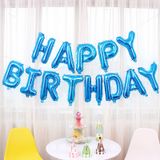  Bong bóng chữ Happy Birthday - Xanh dương trơn 