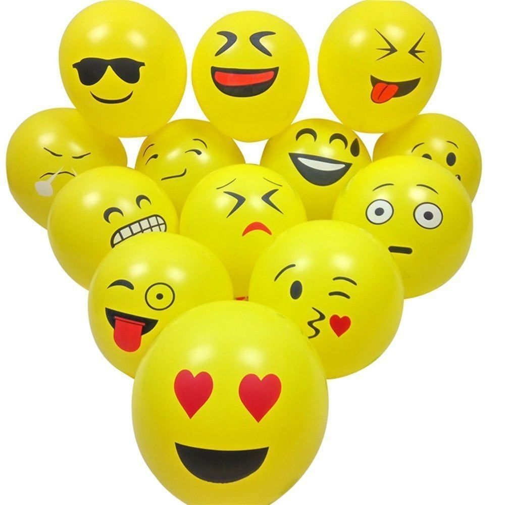 Bong bóng cao su trang trí biểu tượng cảm xúc (emoji balloons) gói 12 cái